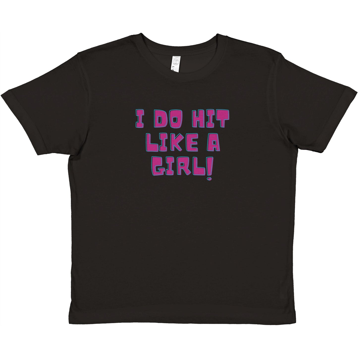 Hit like a Girl  Kids Crewneck Blk/ Pnk