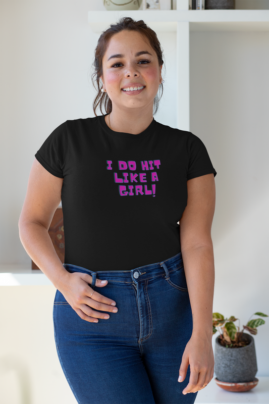 Hit Like a Girl! Crewneck Blk