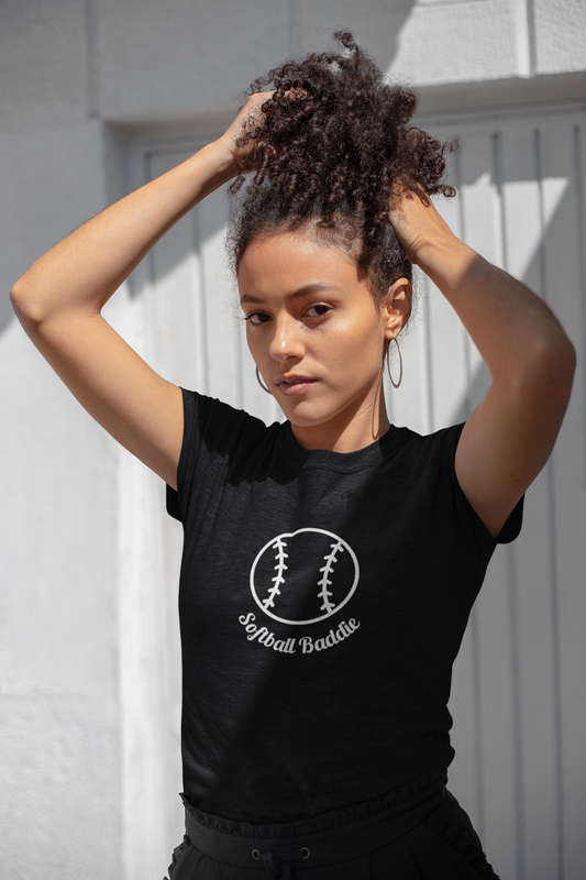 Softball Baddie Blk Crewneck