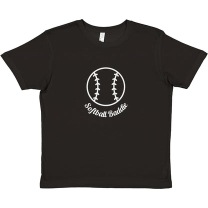 Softball Baddies  Kid Crewneck Blk